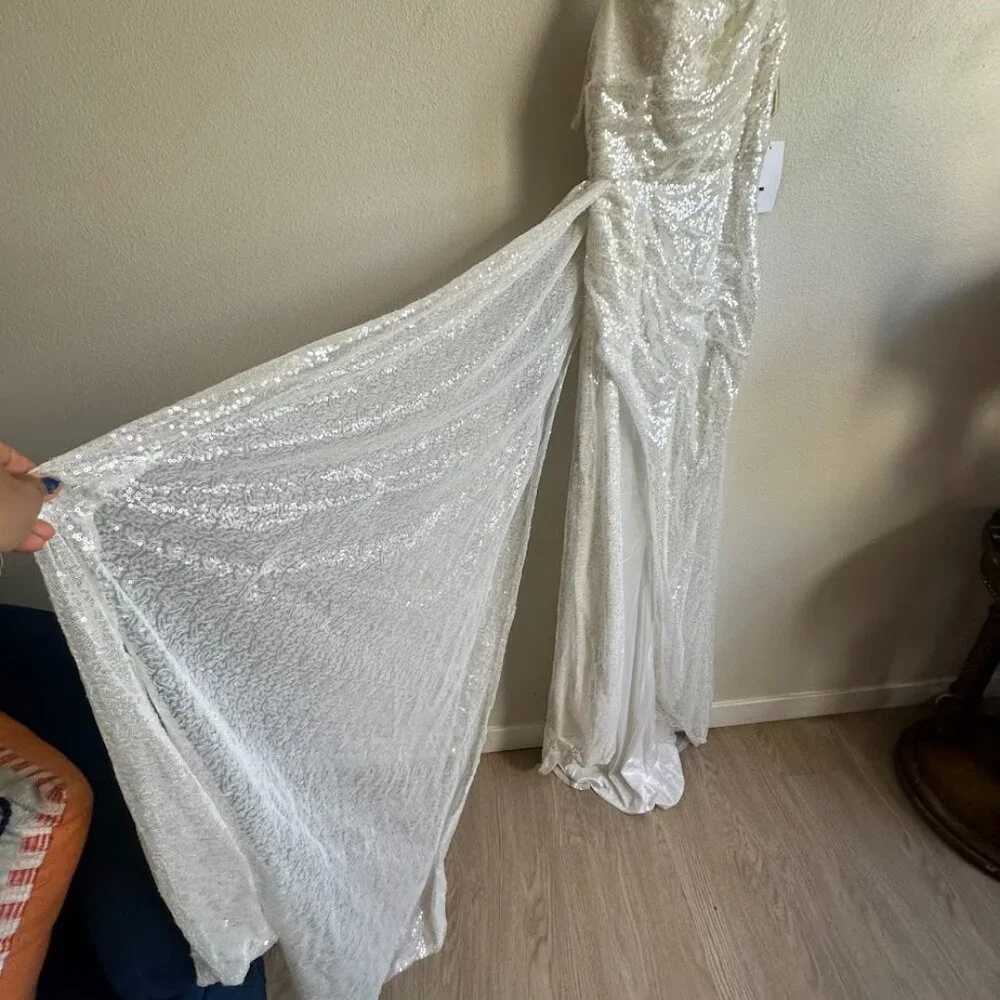 TS Couture Sparkly White Prom Dress or Wedding Gown - Picture 5 of 10